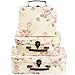 Fasmov 3 Pack Paperboard Suitcases Storage Box Decorative Storage Boxes Storage Gift Boxes With Lids for Photo Storage Home Decoration, Wedding, Birthday, Anniversary, Light Yellow