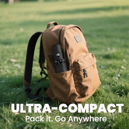 Image of SIEPASA Compact Travel Umbrella - Windproof Auto Open /Close, Small Folding Umbrella for Rain & Sun with UPF50+ - Lightweight Frame, Waterproof - Fits Backpack, Purse, Suitcase.(Sunflower