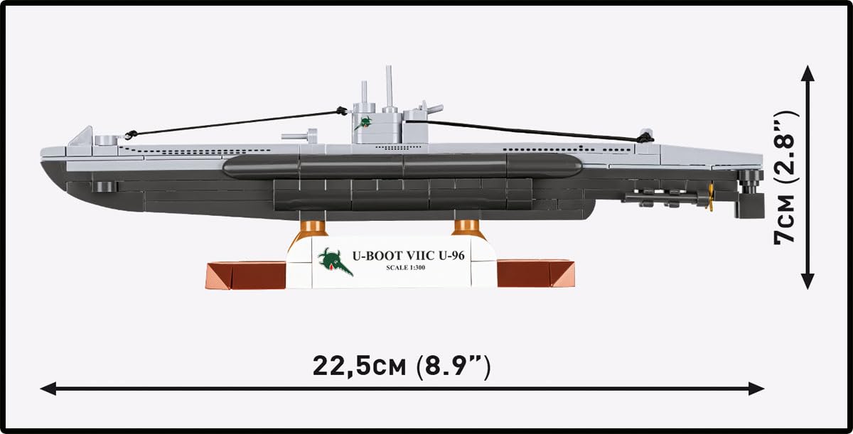 COBI Collezione Storica U-Boat VIIC U-96, Seconda Guerra Mondiale, 162 Pezzi