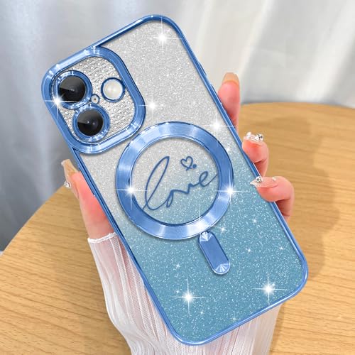 Image of ZIYE Magnetic Case Designed for iPhone 17 Glitter Case-Blue