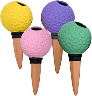 4piezas Dispositivo De Riego Automático para Plantas De Interior Estacas De Riego Automáticas para Plantas De Exterior Color Rojo Material Cerámico para Jardinería
