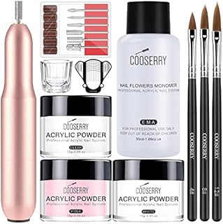 Cooserry Acrylic Nail Kit with Drill - Acrylic Powder and Monomer Liquid Set with Acrylic Nail Drills for Acrylic Nails Professional Extension, Starter Nails Kit Acrylic Set for Home Art Designs