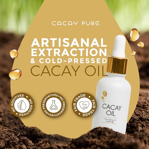 Cacay Pure Cacay Face Oil – Natural Retinol Alternative with Vitamin E & A – 100% Organic, Cold-Pressed – Anti-Aging, Hydrating & Anti-Wrinkle Skincare – 1 Fl Oz (30ml)