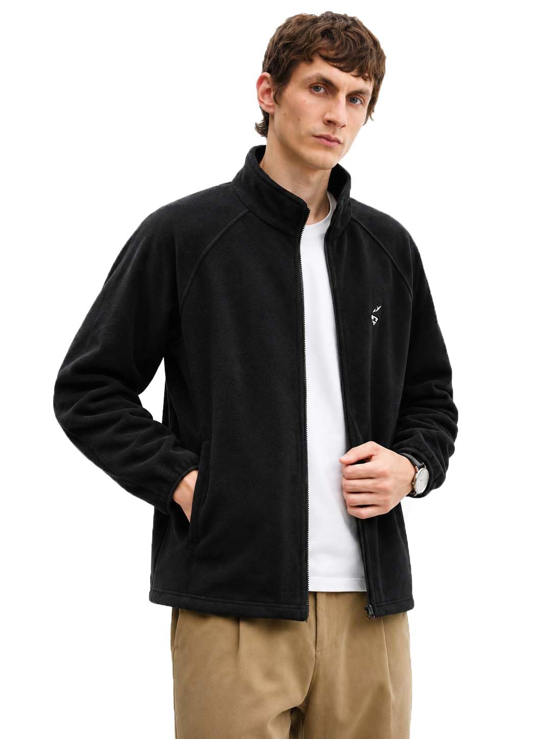 lymio Men's Fleece Jacket | Lightweight Winter Wear | Full Sleeve Regular Fit | High Neck Zip-Up | Solid Jacket for Men(1-J-12-14)-picture-38