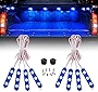 Nilight 8PCS Truck Pickup Bed Light 24LED Blue Cargo Rock Lighting Kits with Switch for Van Off-Road Under Car Side Marker Foot Wells Rail, 2 Years Warranty