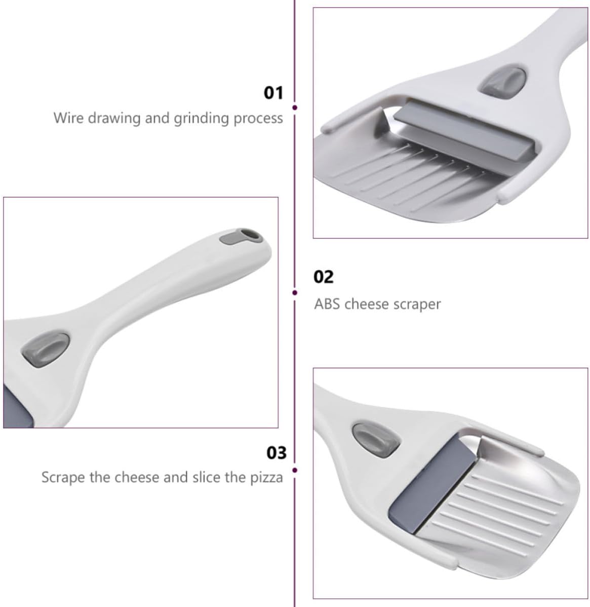 Multipurpose Cheese Grater and Cream Spatula with Abs Handle and Stainless Steel Blade, Easy to Clean and Comfortable to Hold, Kitchen Gadget for Grating and Slicing, Fits