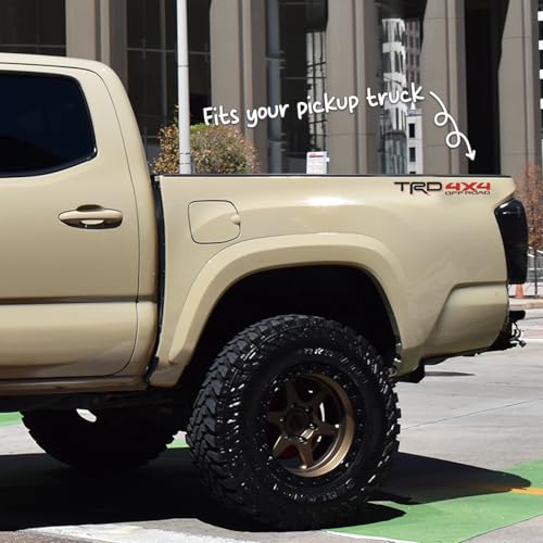 Image of GRITKULTURE Removable TRD 4x4 Offroad Bedside Graphic Vinyl Decals 2 Pack for Drivers and Passenger Side Universal Year Tacoma and Tundra, 4runner Replacement with Squeegee Easy Installation (RED)