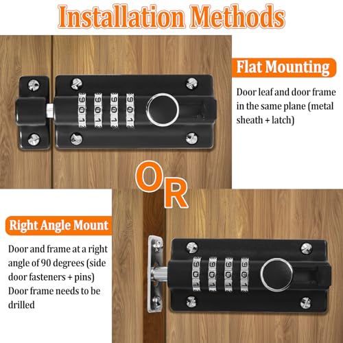 Combination Locking Bolt, 120mm Burglar Proof & Weatherproof Slide Latch Lock - Image 4