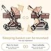 2 in 1 Convertible Baby Stroller Lightweight Stroller Newborn Reversible Foldable Pushchair with Adjustable Canopy Folding High Landscape Infant Carriage, Anti-Shock Toddler Pushchair