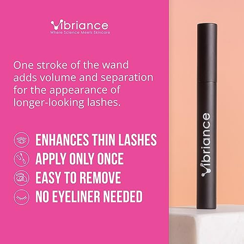 Vibriance Volumizing Mascara, Lifts, Lengthens, And Moisturizes Eyelashes, Easy Application, No Clumps, No Smudges | Water Based, Organic Ingredients | Black Mascara #TOP2