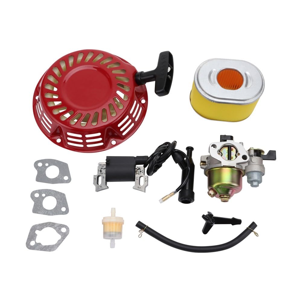 Carburador y tirador de retroceso para kit de arranque para GX140 para gx160 para gx200 5.5HP 6.5HP, carcasa de metal con agujero de núcleo de 19 mm para generador cortacésped