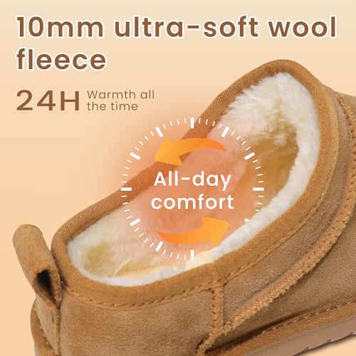 Womens Classic Micro Boot Mini Low-top Boot Fashion Slippers Slip on For Fleece Lined Suede Comfy Short Ankle Boots3