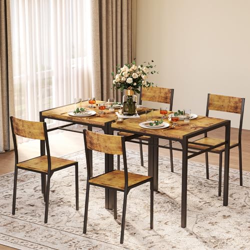 Image of Gizoon Dining Table Set for 2, 3 Piece Kitchen Table with 2 Chairs for Small Space, Apartment, Kitchen, Dining Room, Space-Saving