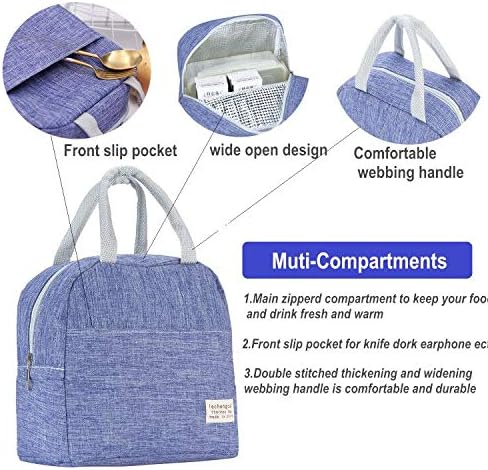 Miniatura 4 de Bolsas de almuerzo pequeñas para mujeres y hombres y niños, bolsa de almuerzo aislada, lonchera reutilizable para niños para regreso a la escuela,