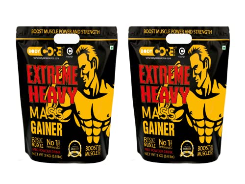 Image of Body Core Science Extreme Heavy Mass Gainer-3Kg (Strawberry, PO2)