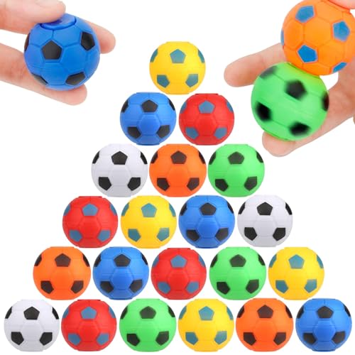 Soccer Party Favors Goodie Bag Stuffers 36 Pack Hard Plastic Mini Fidget Spinner Soccer Balls Treasure Box Toys for Classroom Return Gifts for Kids Easter Birthday Christmas Stocking Stuffers
