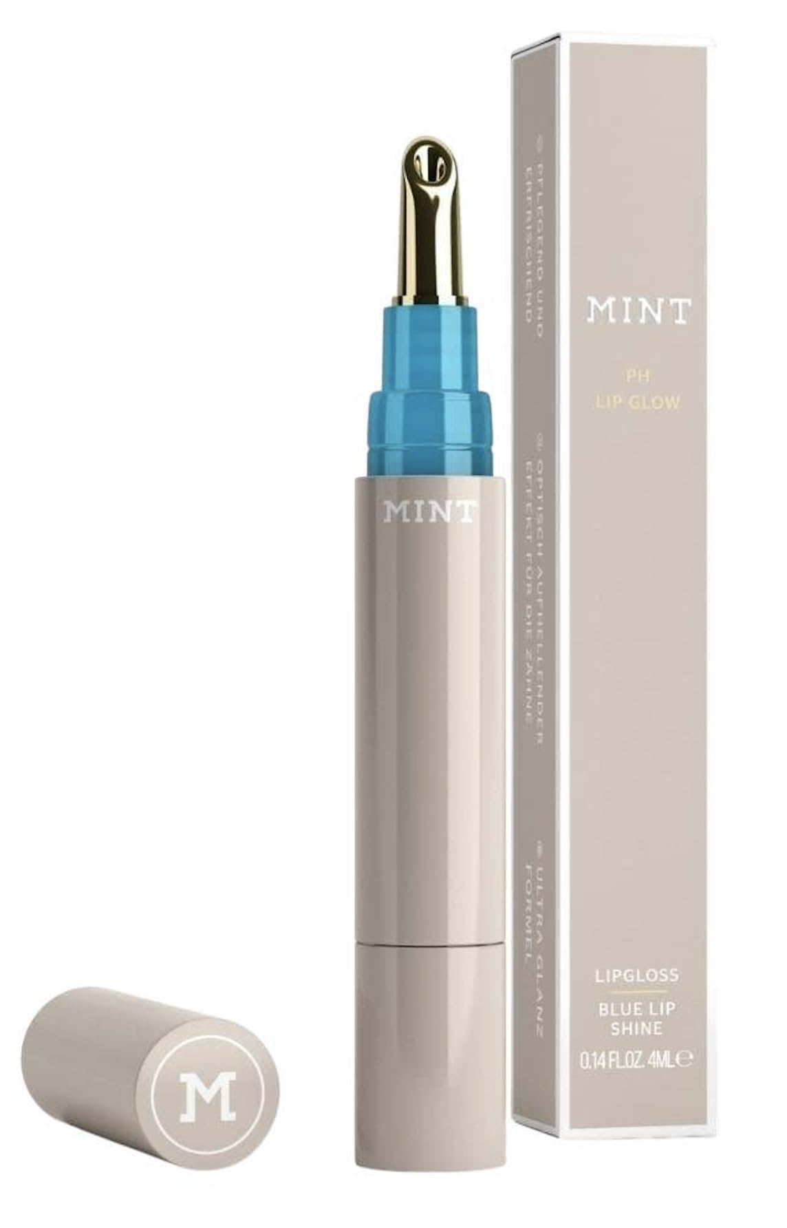 MINT Lipgloss Blue Lip Shine PH 4 ml - Lipgloss - With Immediate Teeth Whitening Effect - Ultra
