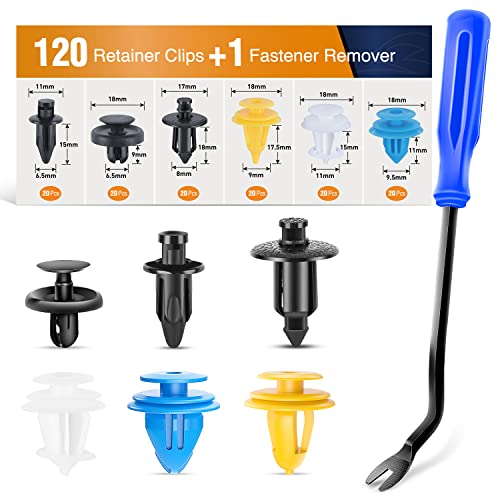 Image of GOOACC 120PCS Car Bumper Retainer Clips & Fasteners Rivet Kit for Toyota
