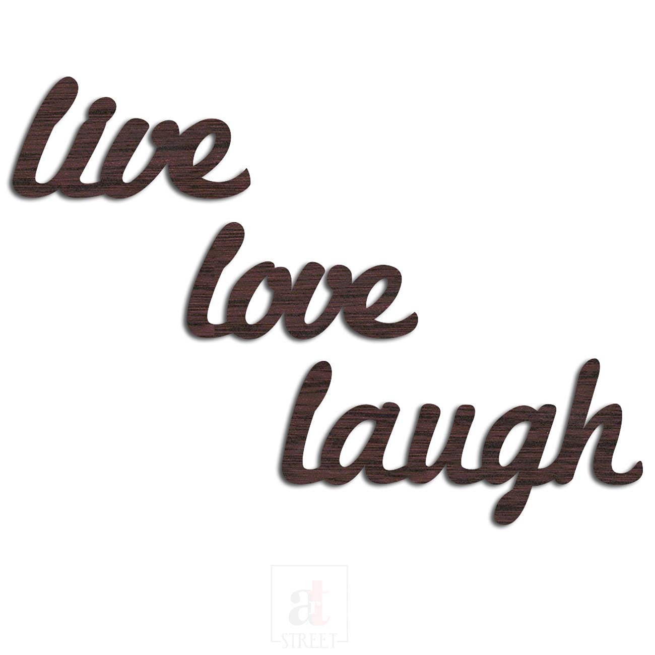 Art Street Engineered Wood Live Love Laugh Cutout Wall Art, Brown, Valentine's Day Gift (Black, 5.7 x11.7 Inches)-picture-12
