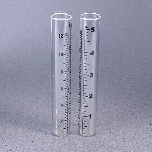 Hemoton 2Pcs Pluviômetro Tubo de Substituição de Vidro Pluviômetro Tubo de Ensaio Com Escala para Ja