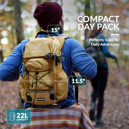 Image of Water Buffalo Hydration Backpack - Sherpa 22L Hiking Backpack with Water Bladder - Water Backpack for Hiking with Waterproof Zippers, Phone & Pole Holders