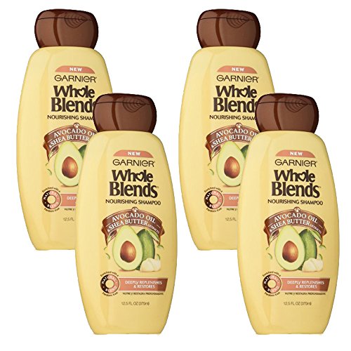 Garnier Whole Blends Shampoo with Avocado Oil & Shea Butter Extracts, 4 Count