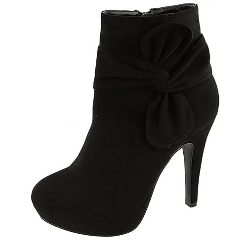 black high heel shoe boots
