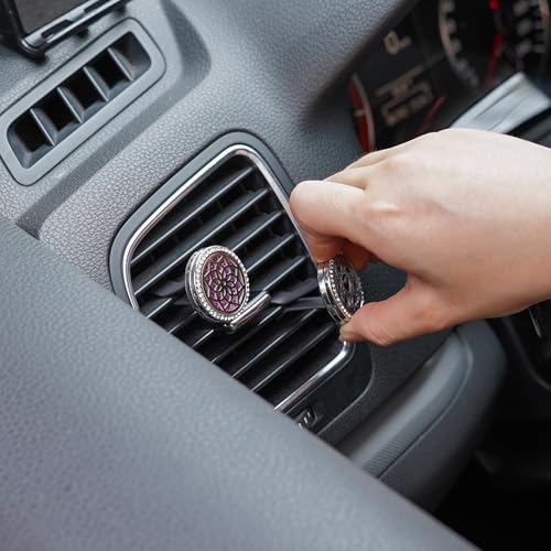 Image of Essential Oil Car Diffuser Vent Clips, Sparkling Essential Oil Car Diffuser, with 20 Refill Pads, for Long Lasting Automotive Odor Eliminator Decoration Accessories for Women Girls (2 Pcs)