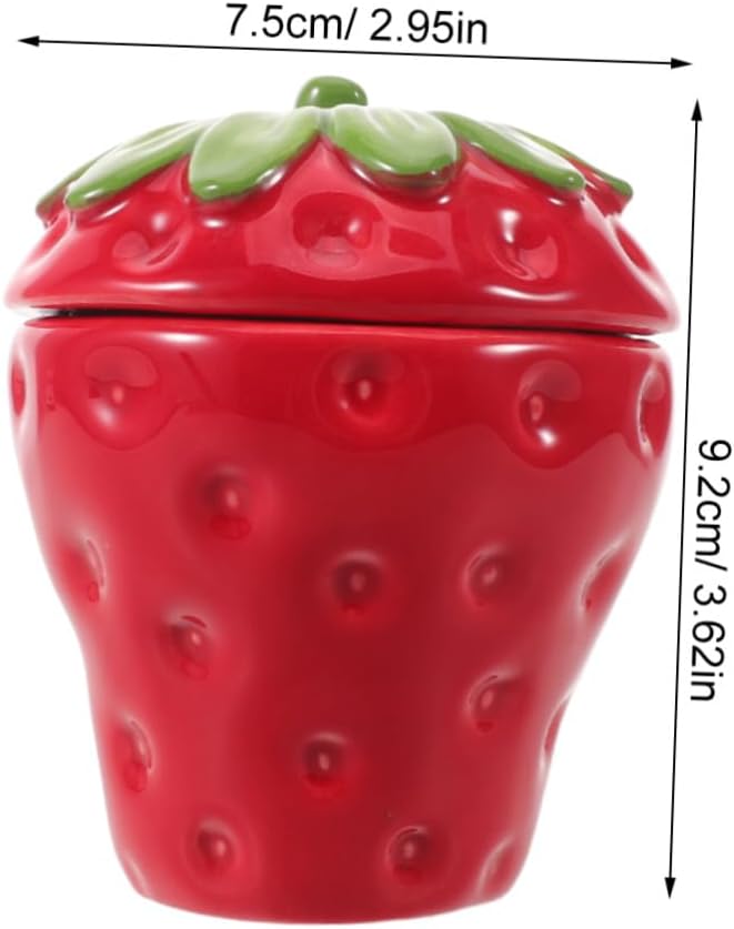 Strawberry Shaped Ceramic Candle Jar for DIY Candle Making, Easy to Clean Aromatherapy Wax Holder, Playful Red Fruit Design for Table Centerpiece and Home Decor