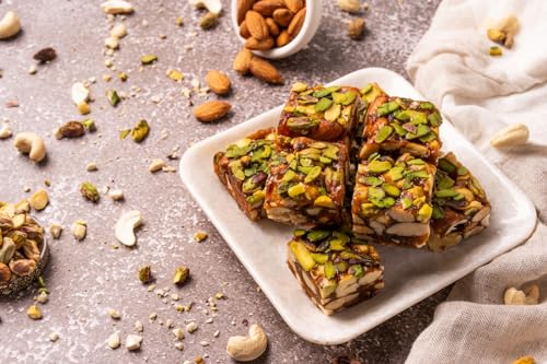 Image of Dry Fruit Hub Energy Bites 250g | Sugar Free Dry Fruit Chikki With Sweetness oF Dates, Kaju, Badam, Pista & Pure Ghee | Protein Rich Healthy Snack | Dates Barfi | No Added Sugar
