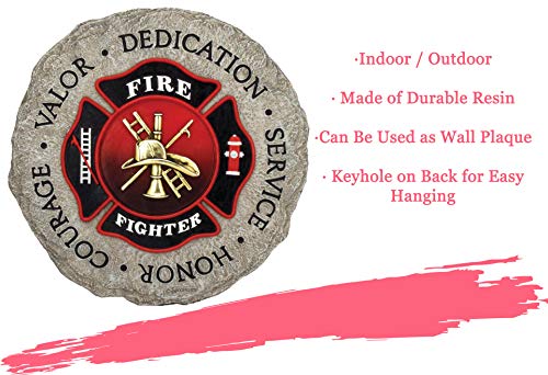 Spoontiques Firefighter Stepping Stone - Garden Décor - Decorative Stone For Patio Home Lawn And Yard #TOP5
