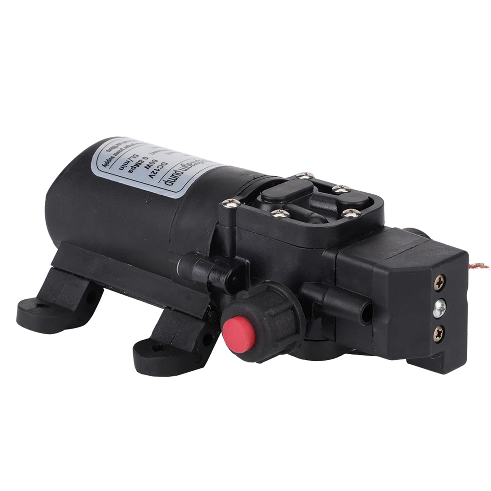 Pompa Acqua DC 12V, 116 psi 60W Autoadescante Pompa Alta Pressione Diaframma per Camper Roulotte Barca Camion Barca Pulizia e Irrigazione Giardino