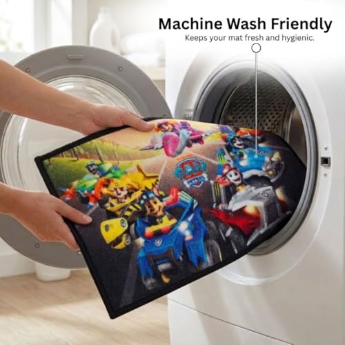 Image of Athom Living Premium Anti Slip Paw Patrol Printed Kids Bathmats, Durable Nylon Fabric, Soft Texture, Easy to Clean, Stylish Home Decor Mat for Doorway & Kids Room | 37x57 cm, Multicolor