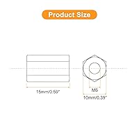 Vista 7 de uxcell Tuercas de acoplamiento M6 x 1 paso 0.787 in de longitud, 8 tuercas de acoplamiento de varilla hexagonal métrica de acero inoxidable 304