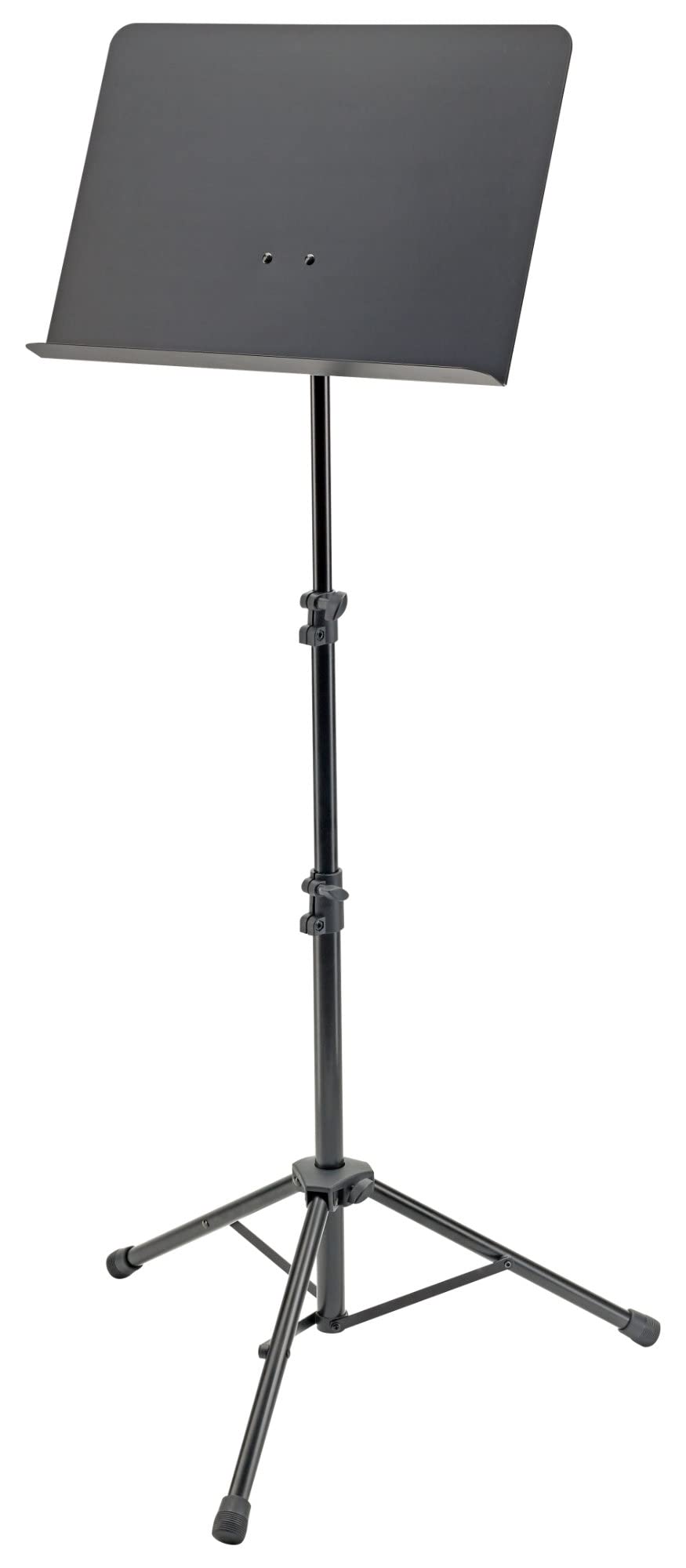K&M 11870 Orchesternotenpult Alu Set, K&M Orchesterpult, Platte Stahl | Fußrohr mit Stützstreben, 2-fach ausziehbare Rohrkombination, Verbindung Stativ/Platte: Schnellverschluss, Gewicht: 2, 8 kg