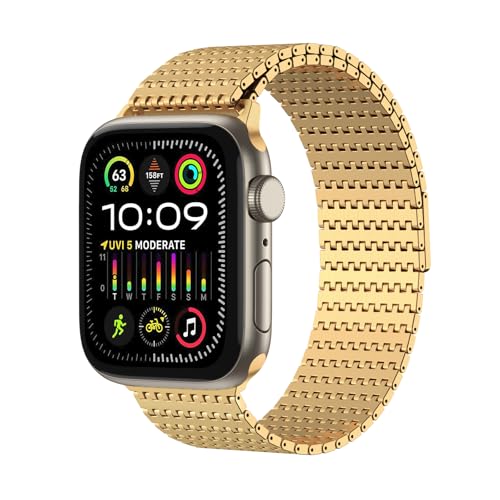 Bracelet magnétique Apple Watch en maille acier stable et réglable CEEKA