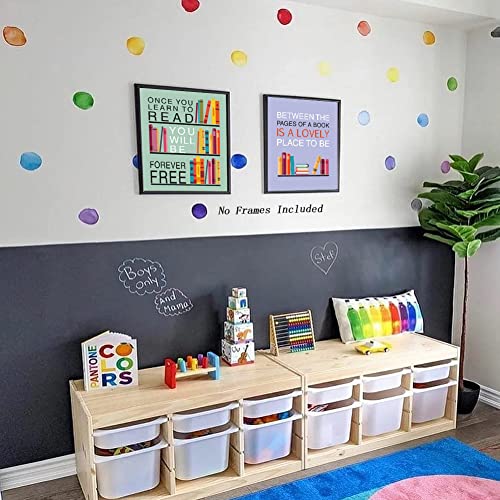 Image of CHDITB Colorful Wall Art Print Inspirational Read Books Quote Artwork,Watercolor Books Art Painting, Set of 6 Art Posters(8 inch x10) Motivational Saying Canvas Poster For Classroom Library Study Decor