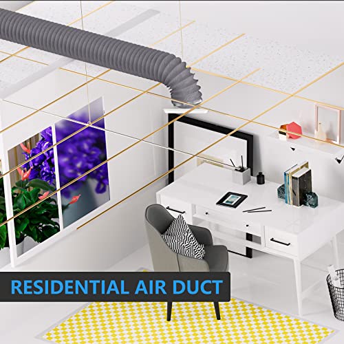 Image of Hon&Guan 3 inch Air Duct - 16 FT Long, Flexible Ducting HVAC Ventilation Air Hose for Grow Tents, Dryer Rooms,Kitchen