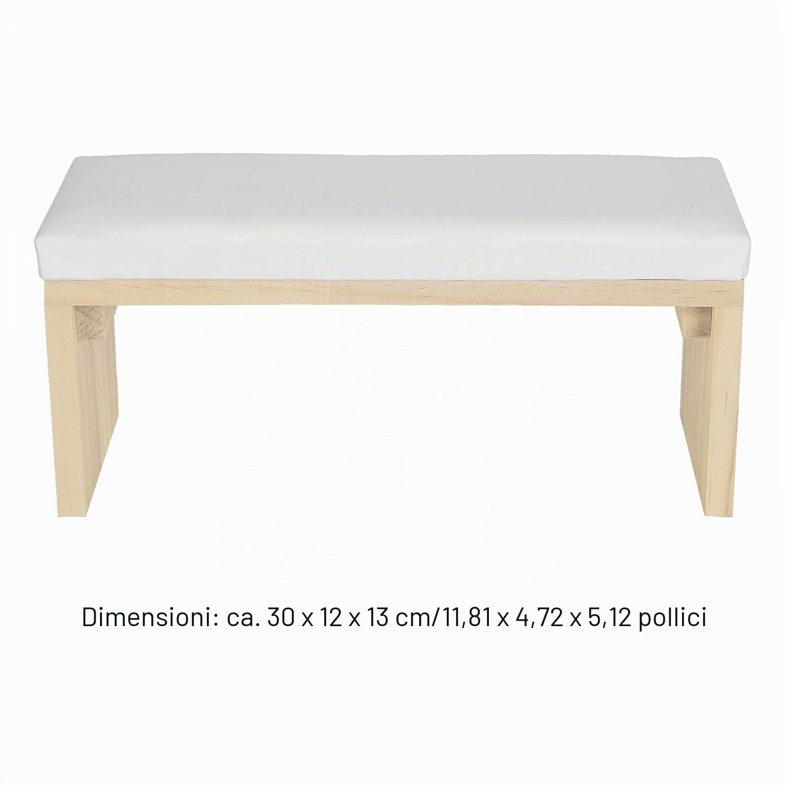 Poggiapolsi per Unghie con Supporto in Legno, Cuscino per Manicure in Pelle PU Morbida, Resistente, Bianco