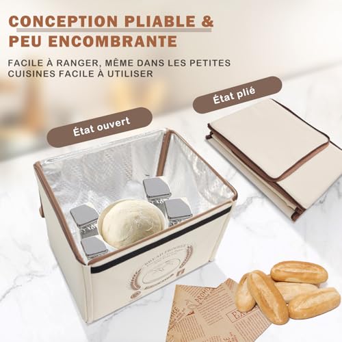 Boîte de fermentation pour pain levain pliable avec chauffage et minuterie