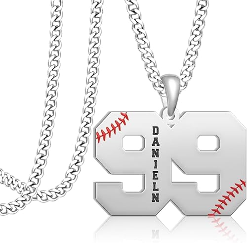 Collares de números personalizados con nombre, collares deportivos personalizados chapados en oro de 18 quilates, dije de número personalizado,