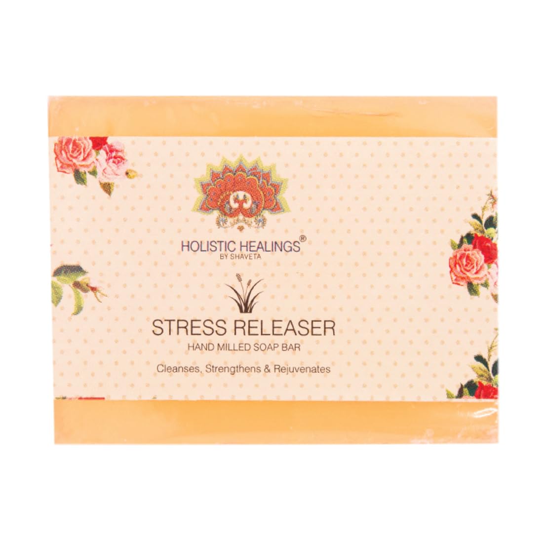 Holistic Healings By Shaveta Stress Releaser Soap โ 100gm, Handmade with Essential Oils, Natural, Cruelty Free, Vegan and Eco Friendly with Zero Waste Seed Paper Wraps