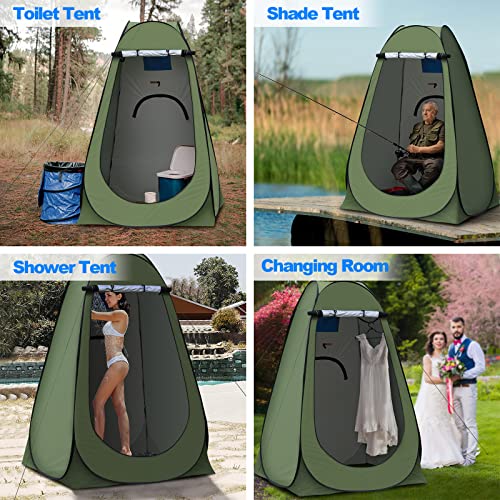 Tukailai Portable Pop Up Privacy Tent, Outdoor Camping Bathroom Toilet Shower Tent Spacious Dressing Changing Room For Hiking Beach Picnic Fishing, Instant Rain Shelter With Carrying Bag (Green) #TOP1