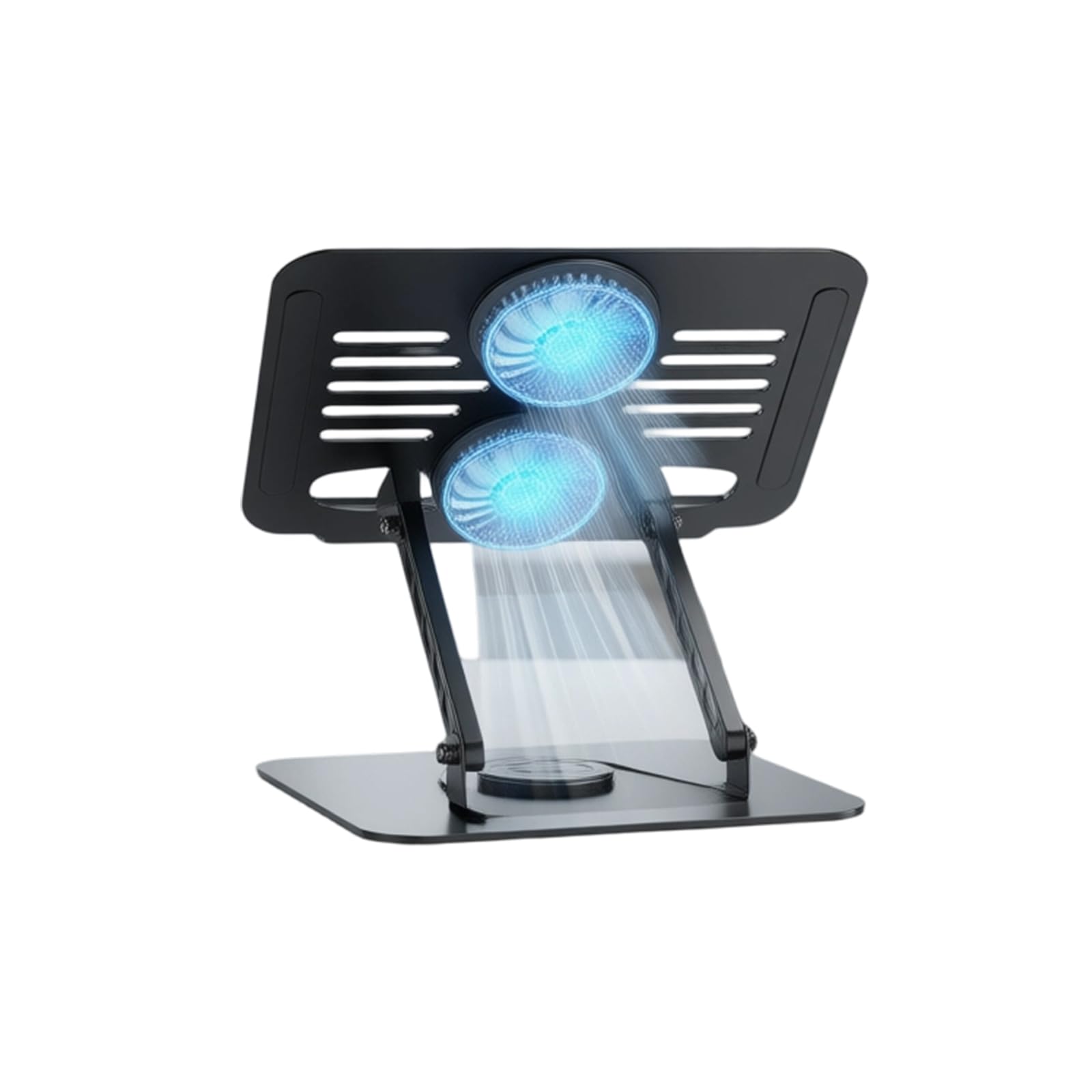 Soporte ergonómico para laptop de 17.3 pulgadas con doble ventilador de refrigeración ajustable en altura y rotación de 360 grados, soporte de refrigeración para laptop