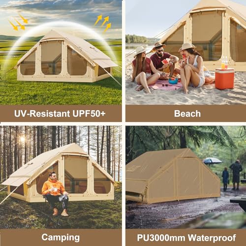 Carpa Inflable para Camping 4 Personas con Bomba Manual miniatura 3