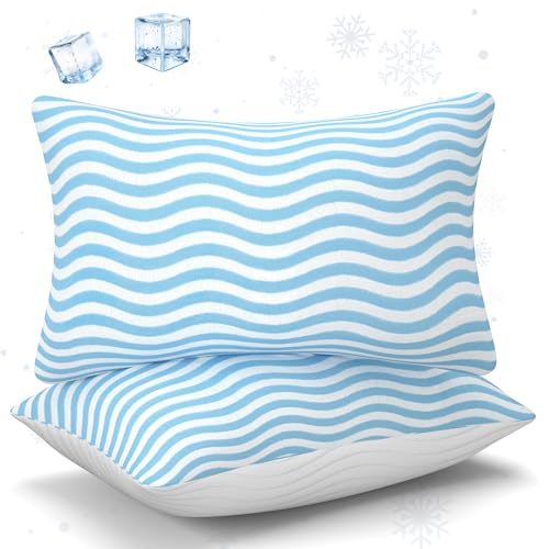 SLEEPDIARY Pillows Queen Size Set of 2 &ndash; Adjustable Shredded Memory Foam Cooling Bed Pillows...
