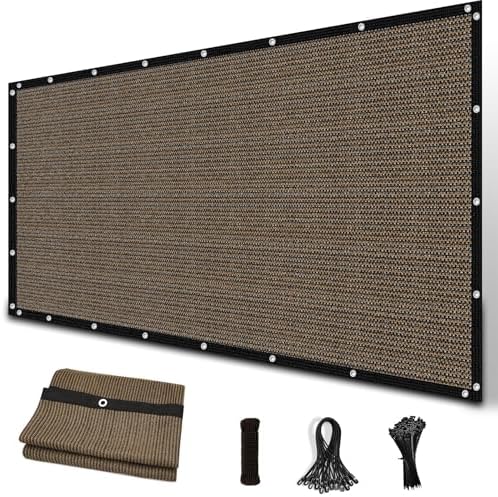 Amagenix 90% Sun Shade Cloth with Grommets, 8' x 10' Pergola Replacement Shade Cover Canopy Privacy Screen for Outdoor Patio Garden, Mocha (We Customized)