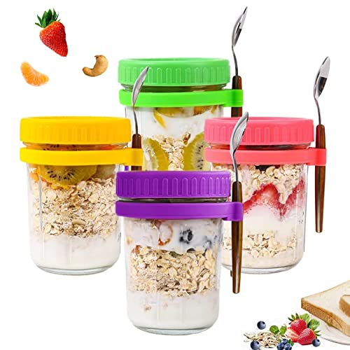 Overnight oats: la ricetta del porridge d'avena freddo 3 Overnight Oats Bicchieri da 4 con coperchio e...