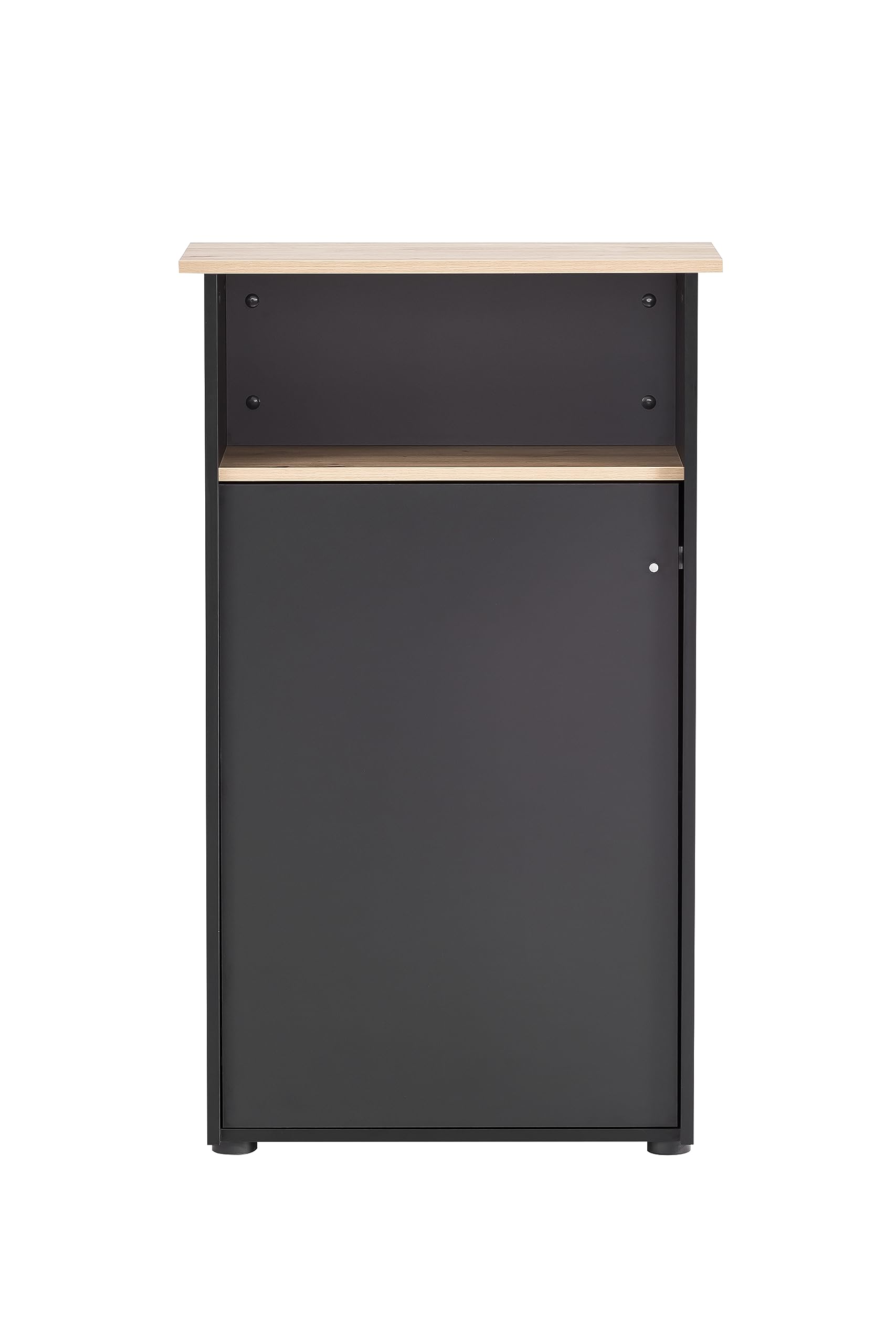 Schildmeyer 155642 Comptoir de réception, décor chêne Artisan/Noir, 65,8 x 44 x 110,5 cm