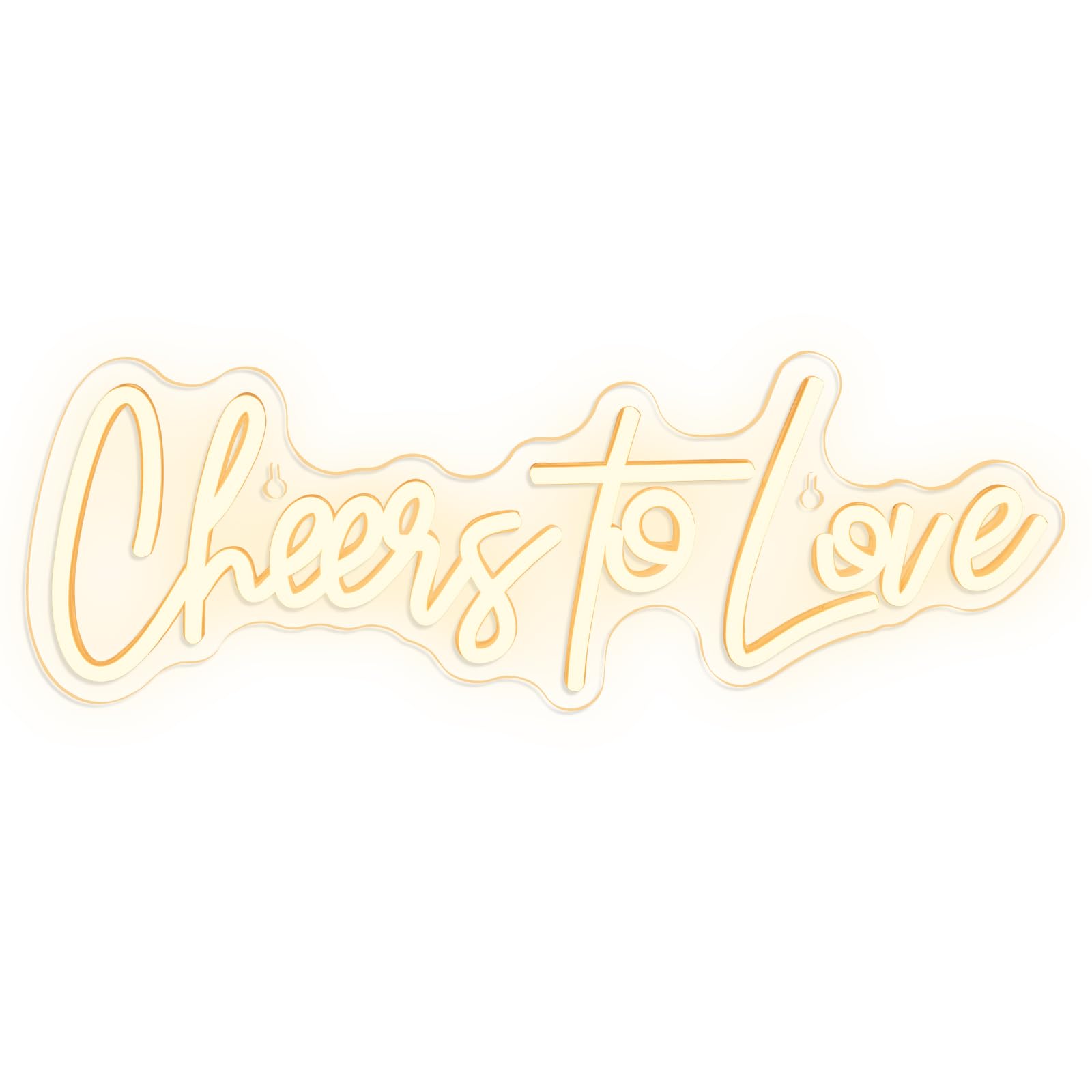 Looklight Cheers to Love Enseignes au néon Blanc chaud Conduit Néon Lumière Alimenté par USB Lettres acryliques Cheers Led Sign pour chambre à coucher Mariage Anniversaire Proposition Décor